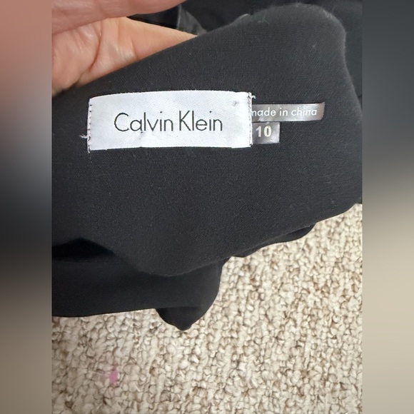 Calvin Klein Black Midi Dress with Gold Accents size 10 - Picture 2 of 7
